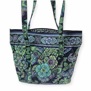 Vera Bradley Floral Green and Blue Tote